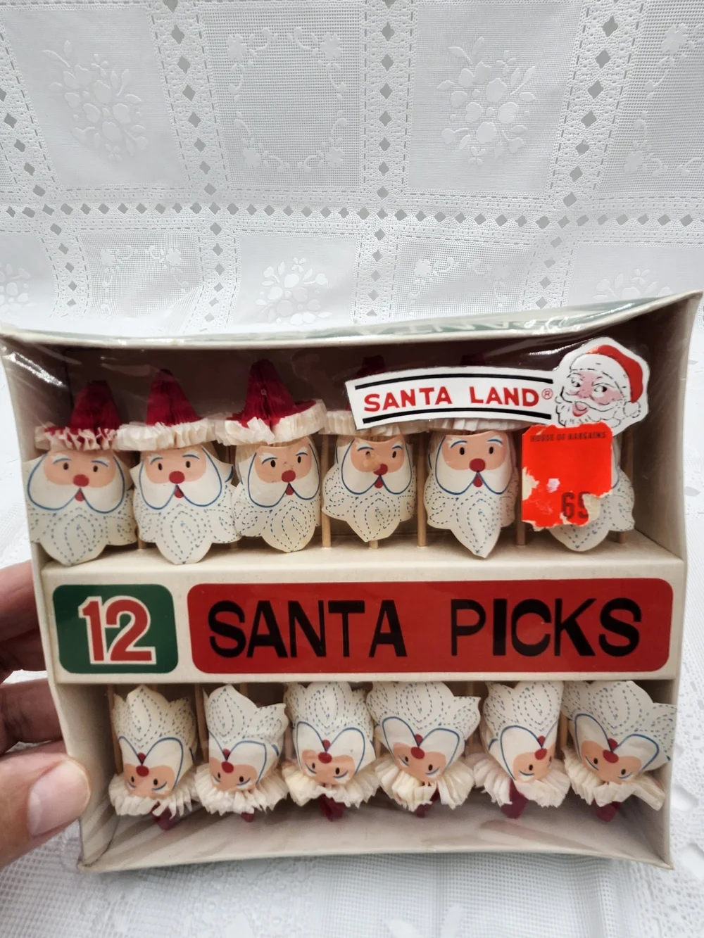 2 new boxes of toothpick Santa Pick Christmas Vintage Hors D'oeuvres Picks Japan